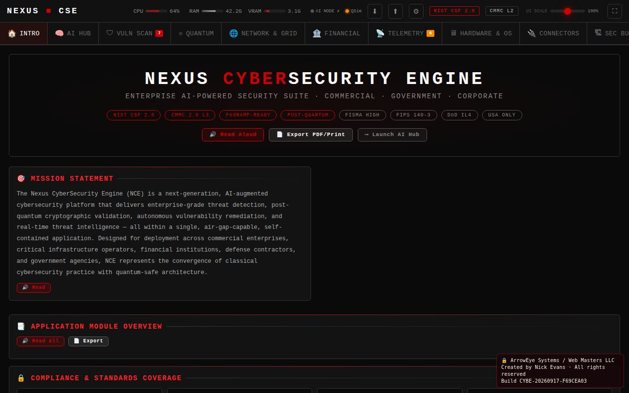 Nexus CyberSecurity Engine screenshot