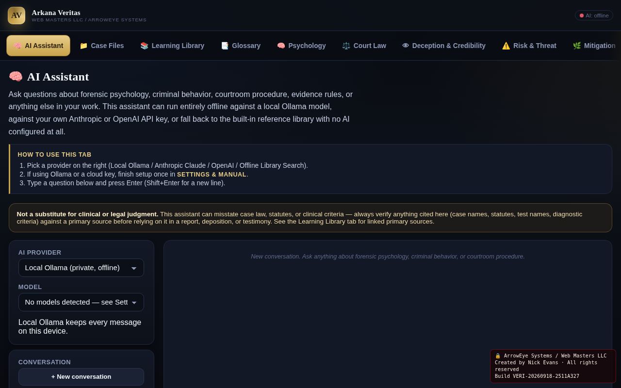 Arkana Veritas screenshot